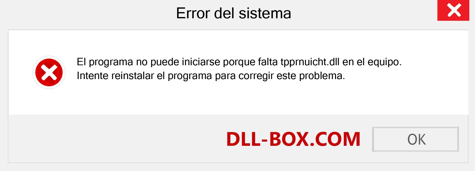 ¿Falta el archivo tpprnuicht.dll ?. Descargar para Windows 7, 8, 10 - Corregir tpprnuicht dll Missing Error en Windows, fotos, imágenes